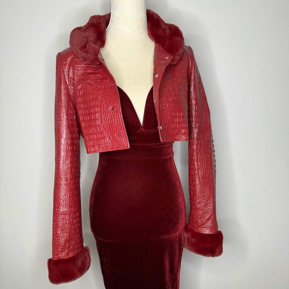 Dark Red/Burgundy Crop Jacket